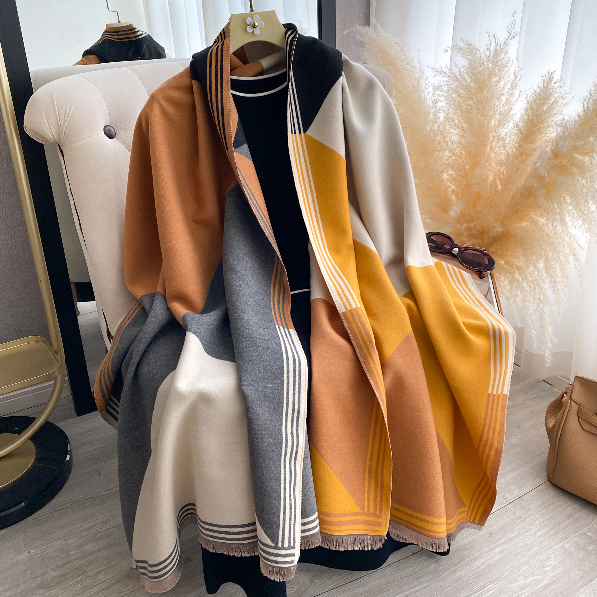 2025 Luxury Winter Cashmere Sc - Woven Scarf Blanket avis et prix
