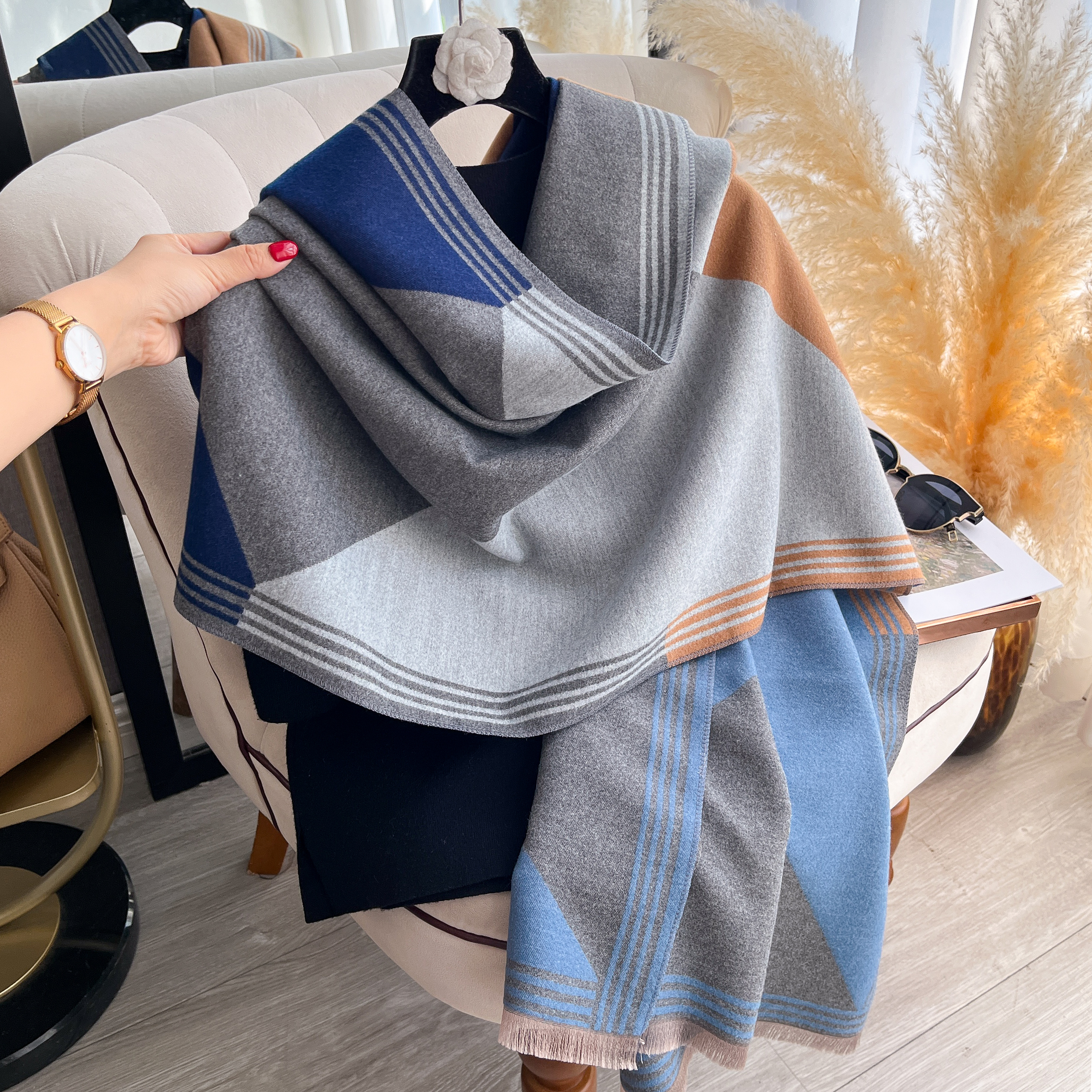 2025 Luxury Winter Cashmere Sc - Woven Scarf Blanket avis et prix