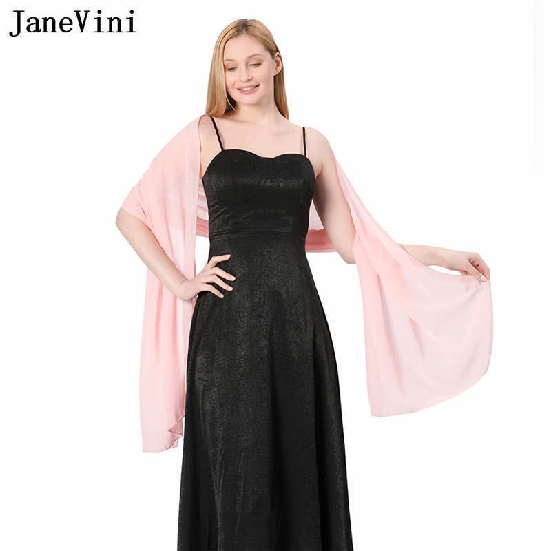 JaneVini Elegant Pink Chiffon  - Stole Wedding Shawl avis et prix