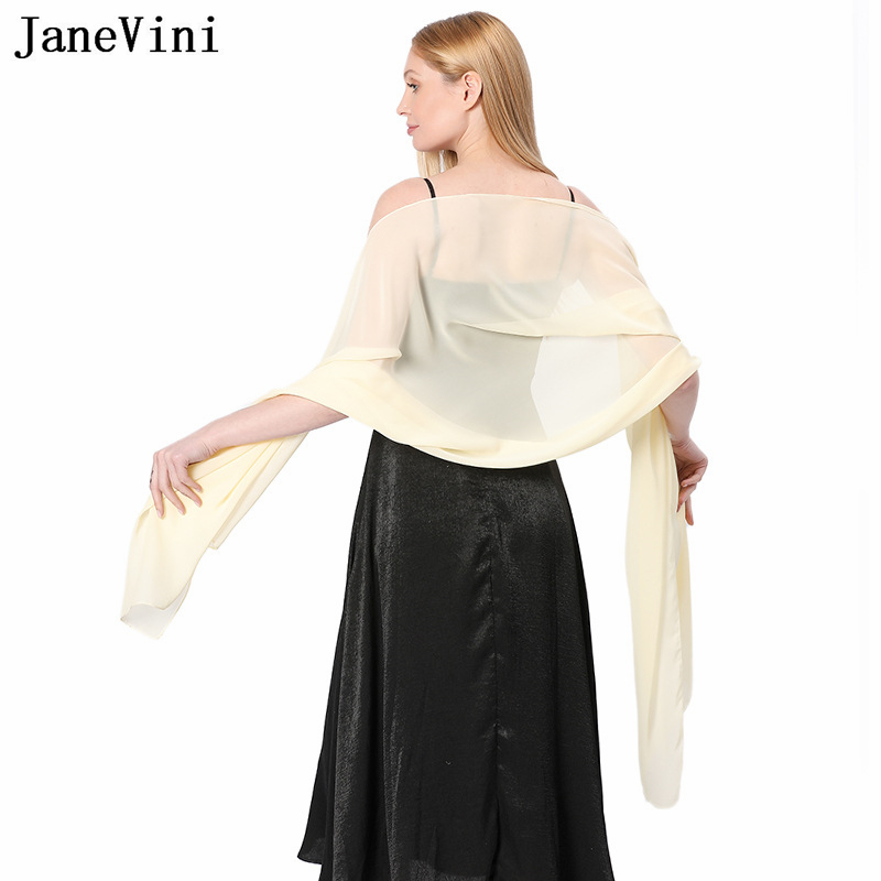 JaneVini Elegant Pink Chiffon  - Stole Wedding Shawl avis et prix