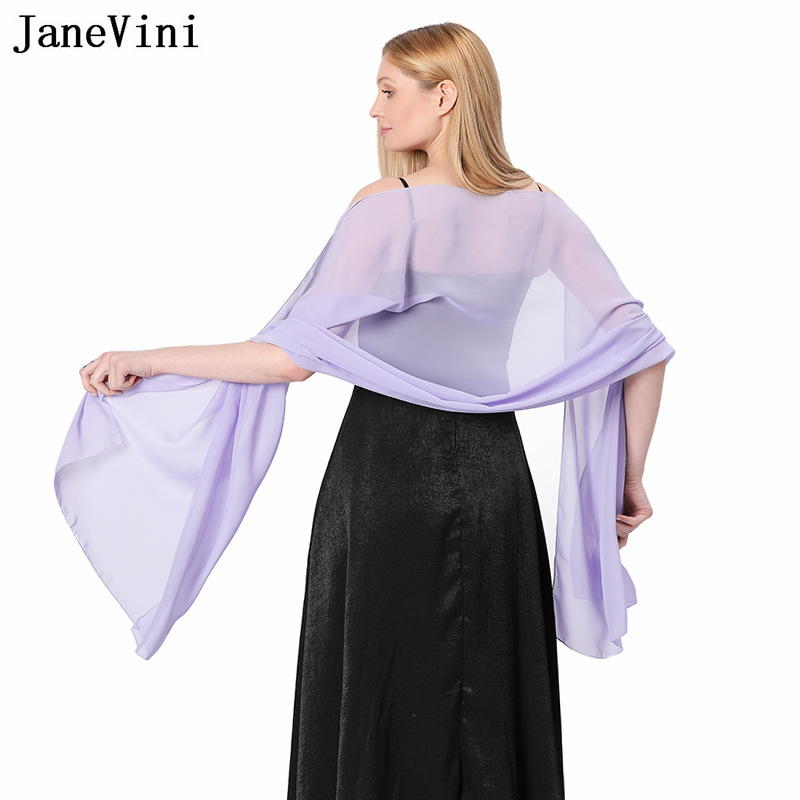 JaneVini Elegant Pink Chiffon  - Stole Wedding Shawl avis et prix