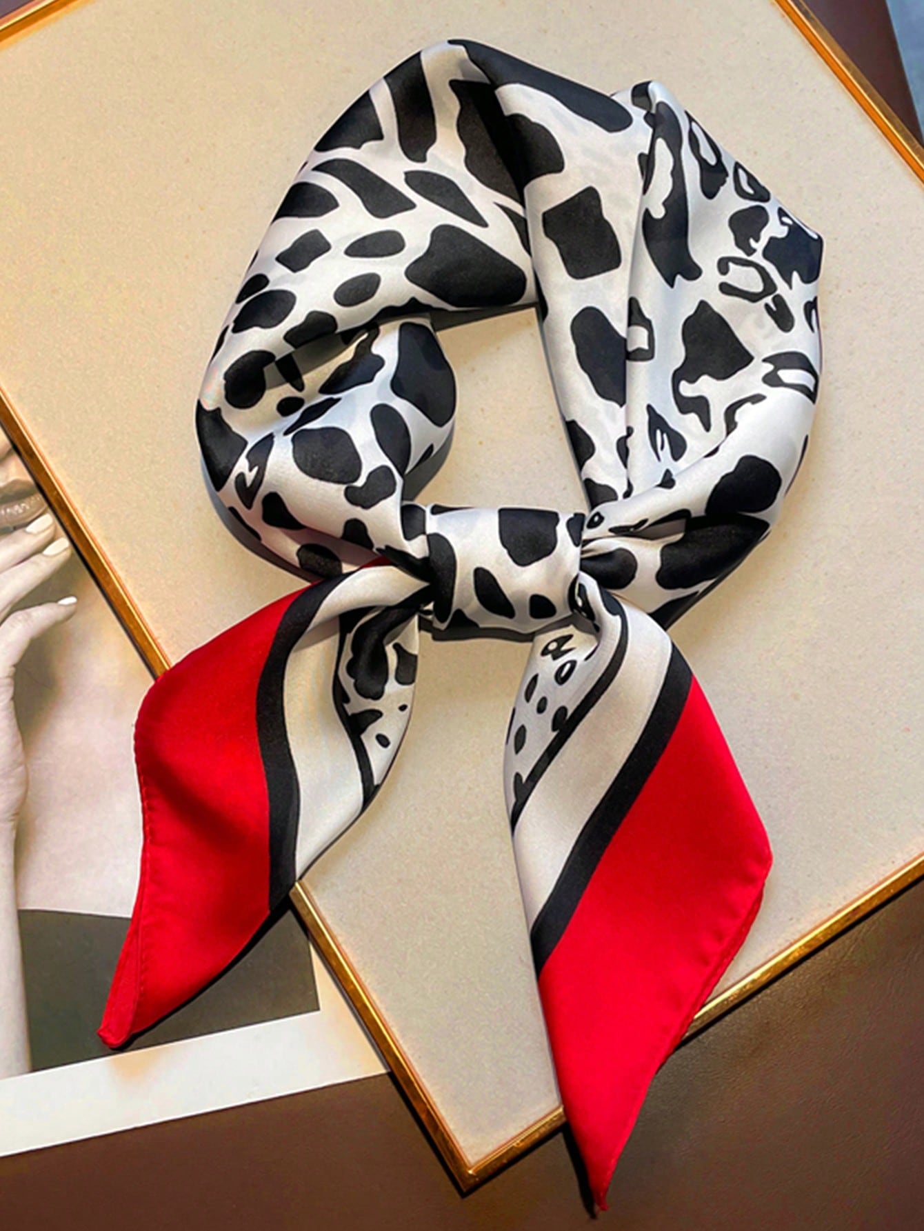 1pc Faux Silk Retro Leopard Pr - Bandana Cotton avis et prix