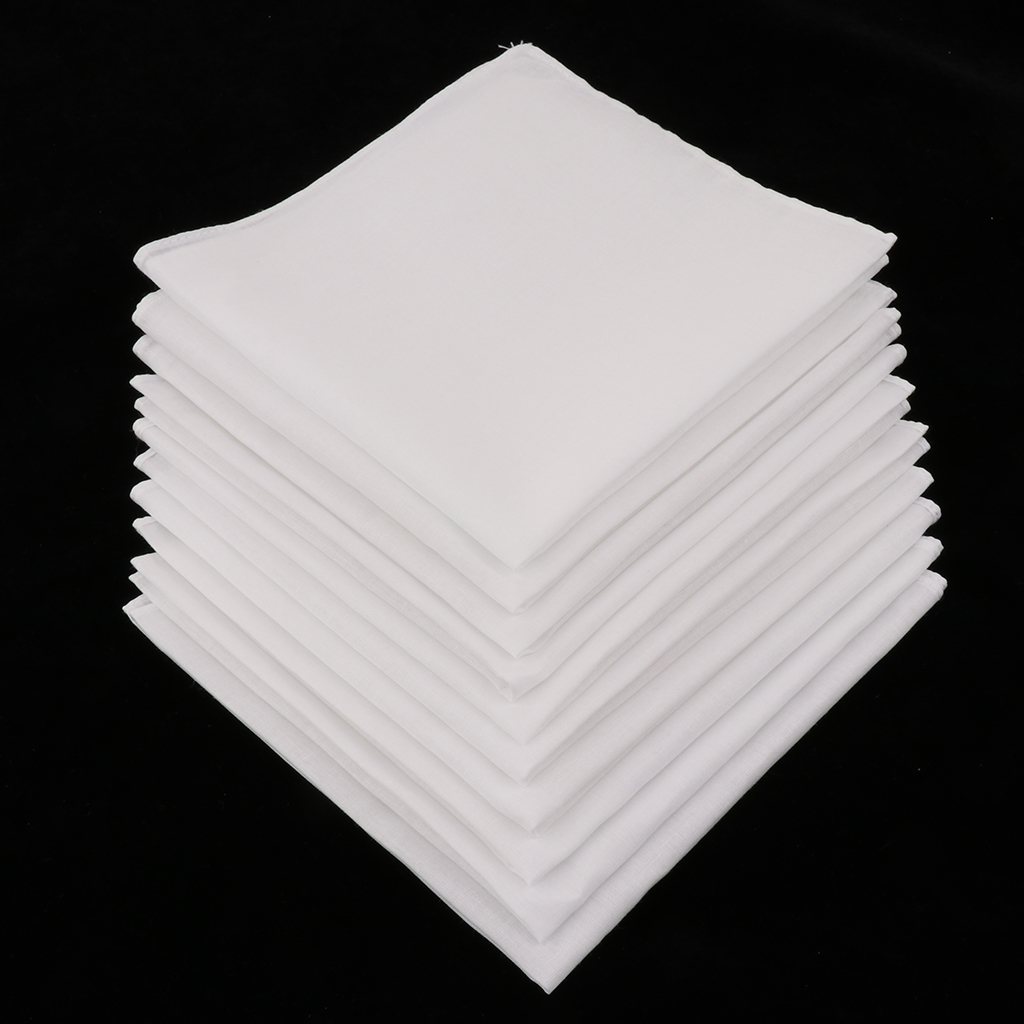 20/40pcs Plain Check Pocket Sq - Handkerchief Cotton Men avis et prix