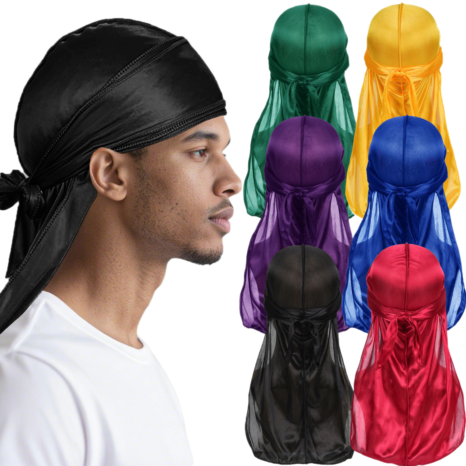 Men Satin Breathable Silky Dur - Bandana Doo Rag avis et prix