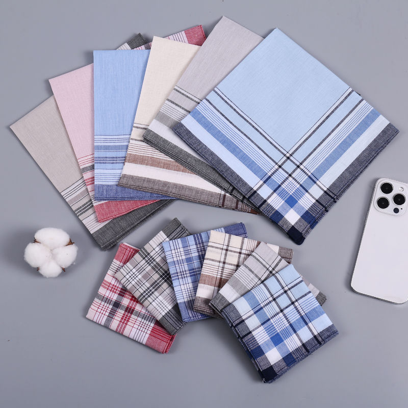 12Pcs Men's Pure Cotton Handke - Handkerchief Cotton Men avis et prix