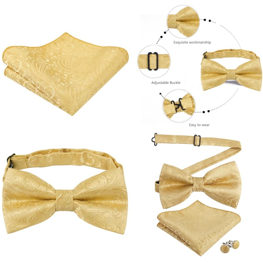 Mens Paisley Bow Tie, Pocket S - Pocket Square Set avis et prix