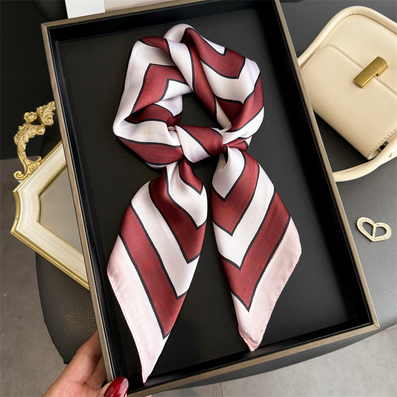 Satin Silk Geometric Stripe Pr - Face Scarf Mask avis et prix