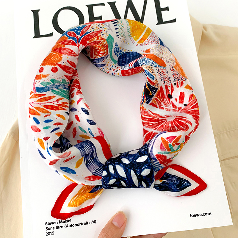 53cm Square Silk Scarf Women N - Silk Neck Scarf avis et prix
