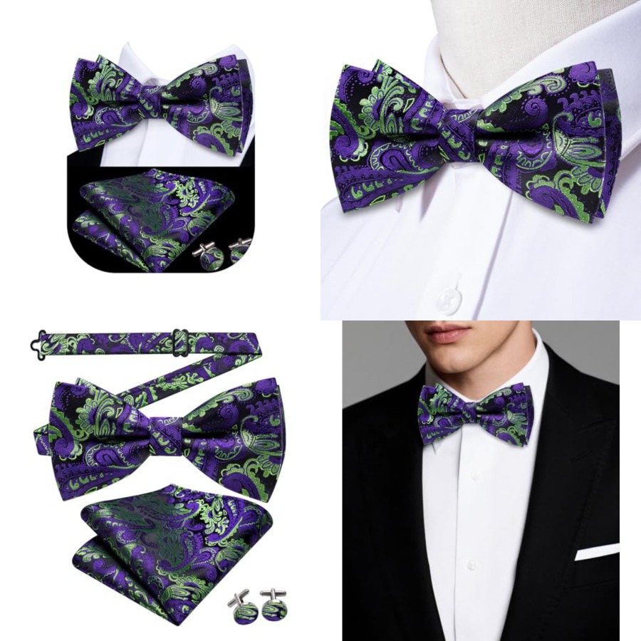 Mens Paisley Striped Bowtie Se - Silk Tie Striped avis et prix