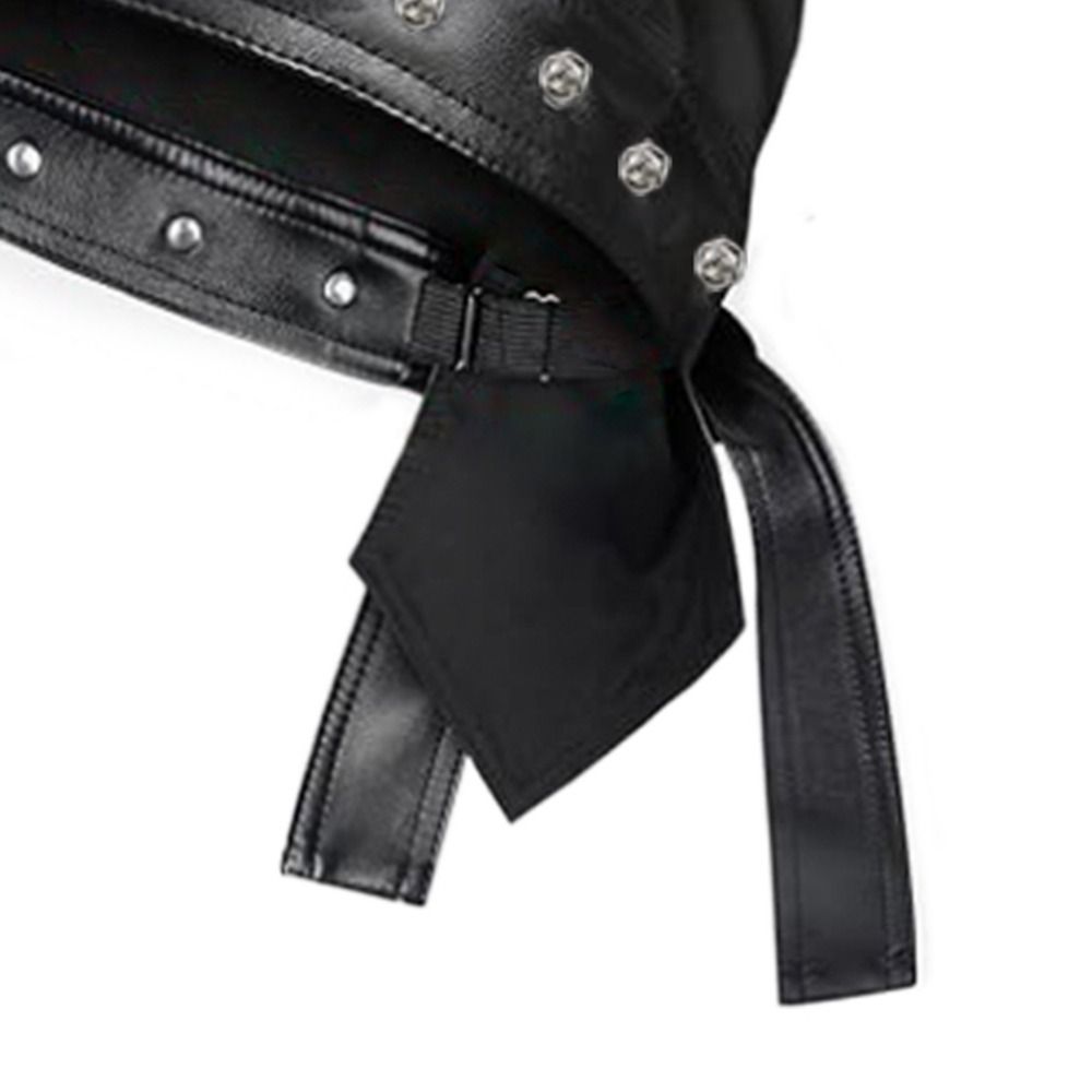PU Leather Black Biker Cap Adj - Bandana Doo Rag avis et prix