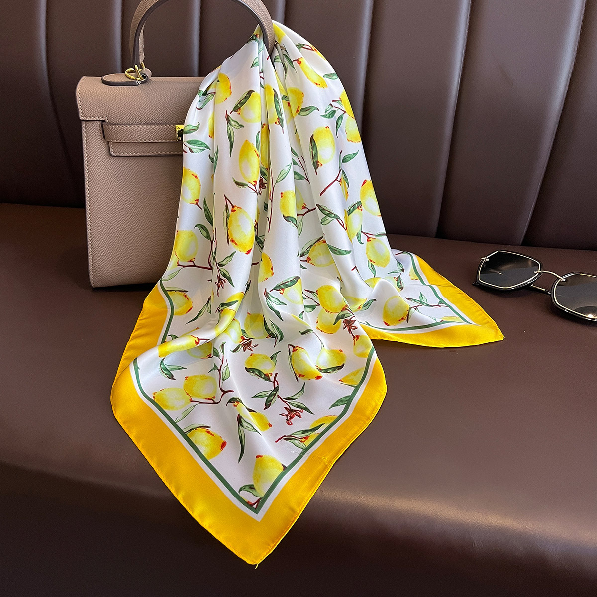 2025 New Yellow Lemon Print Sq - Face Scarf Mask avis et prix