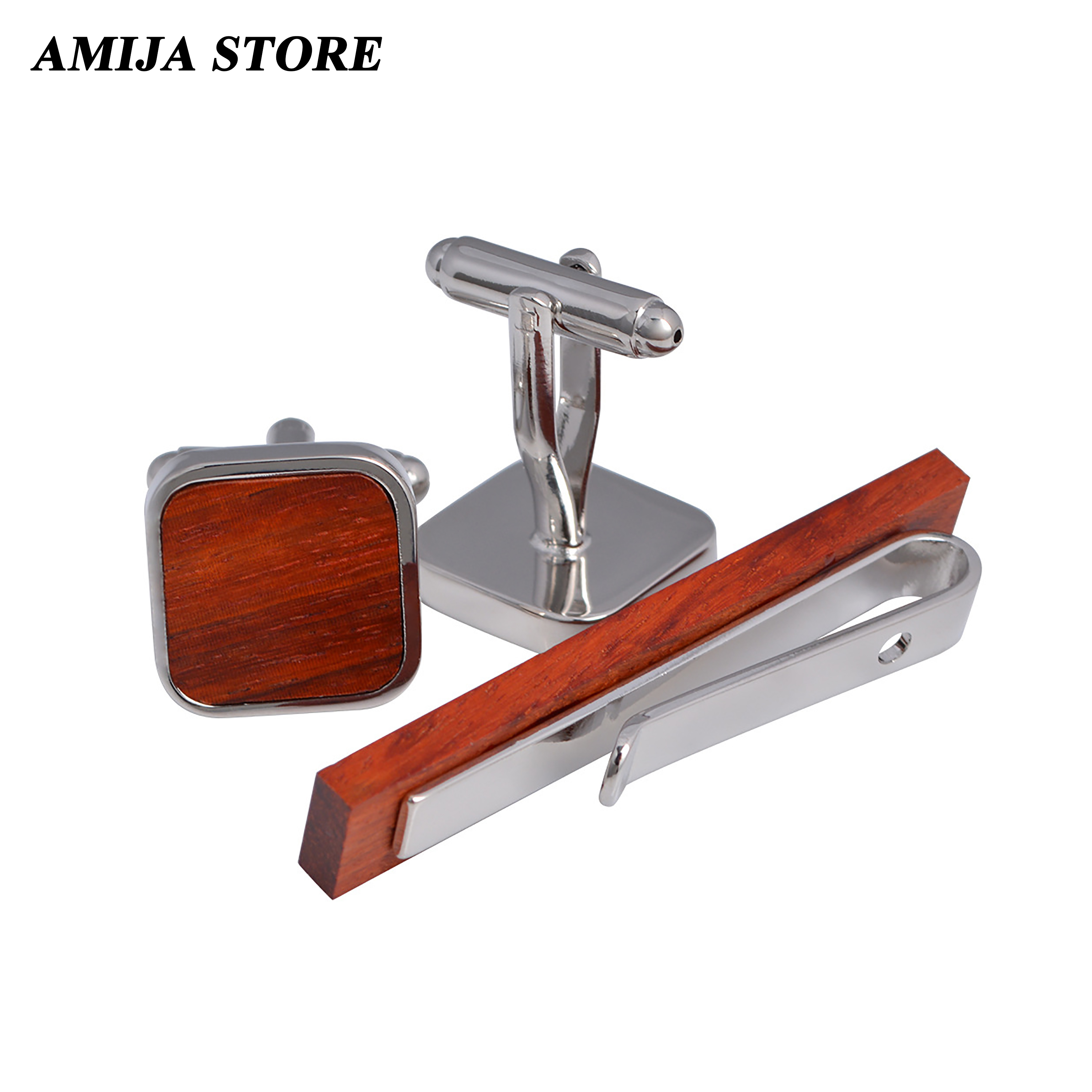 High Quality Wooden Cufflinks  - Tie Bar Set Gift avis et prix