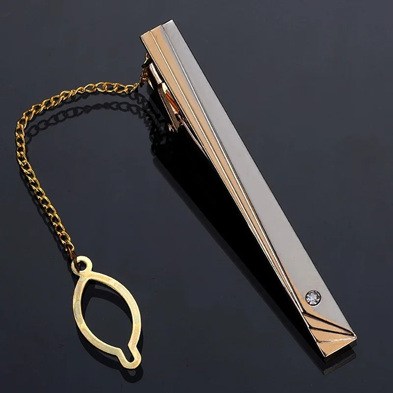 Men Metal Simple Necktie Buckl - Tie Clip Silver avis et prix