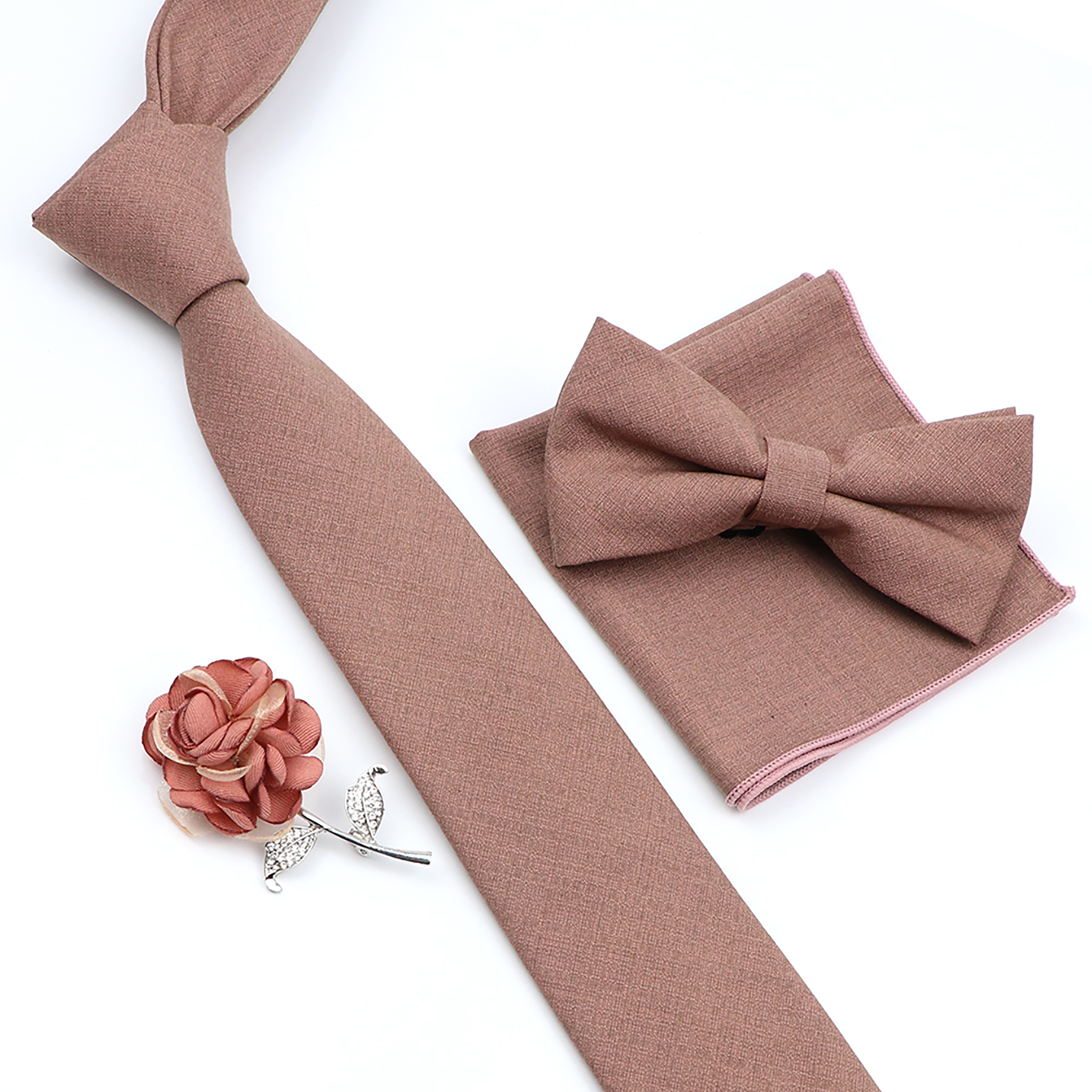 Beautiful Solid Color Tie Broo - Skinny Tie Men avis et prix