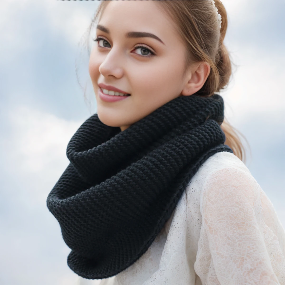 New Winter Scarf Women Infinit - Infinity Scarf Knit avis et prix