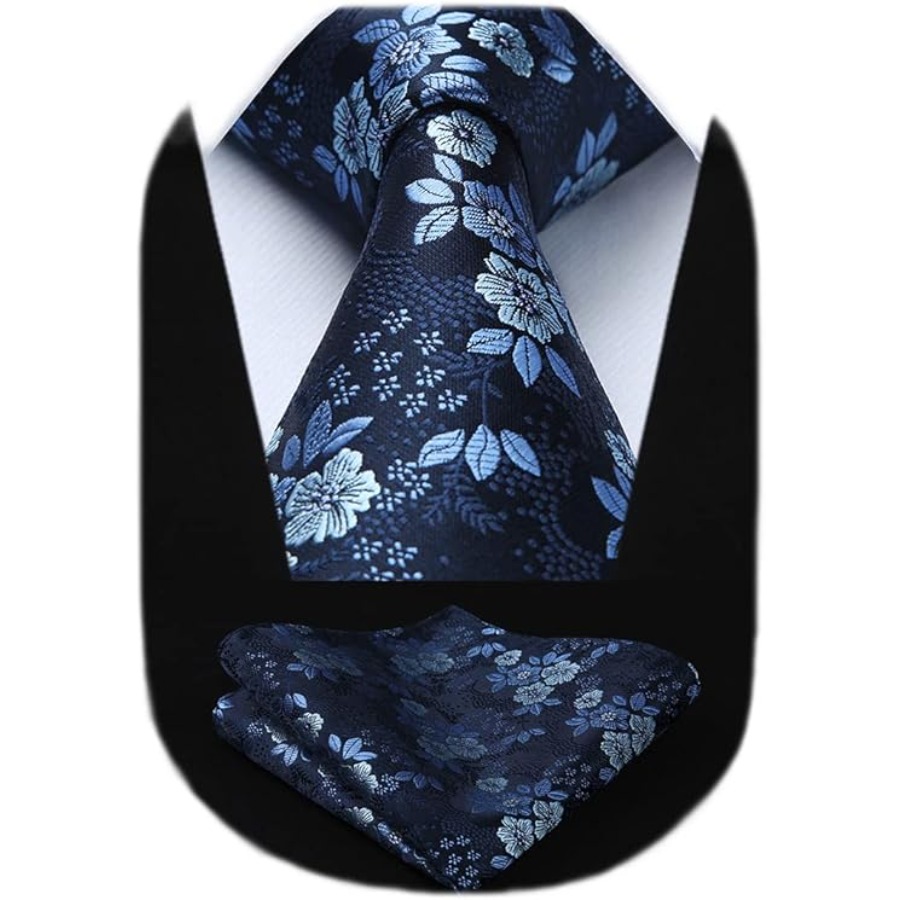 Men Floral Ties Woven Classic  - Pocket Square Set avis et prix