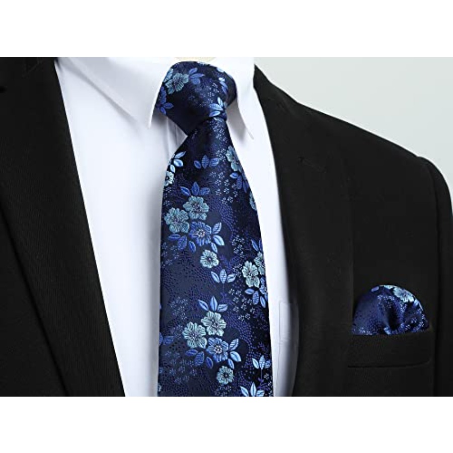 Men Floral Ties Woven Classic  - Pocket Square Set avis et prix