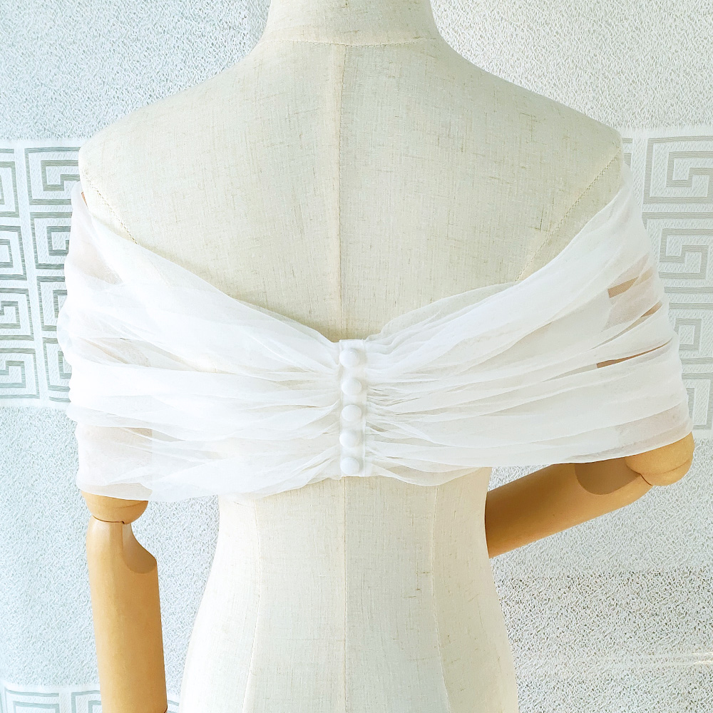 Women Pleated Tulle Sheer Wrap - Stole Wedding Shawl avis et prix