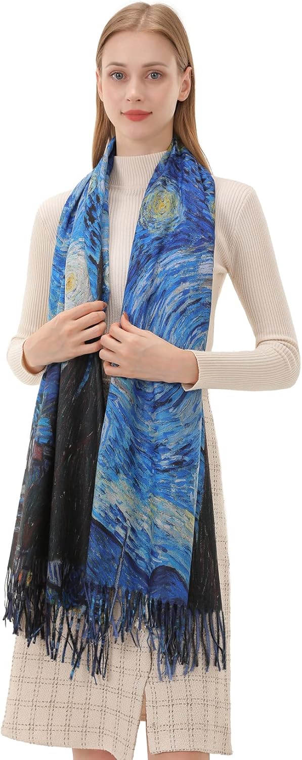 Star Sky Vintage Oil Painting  - Pashmina Wrap Large avis et prix
