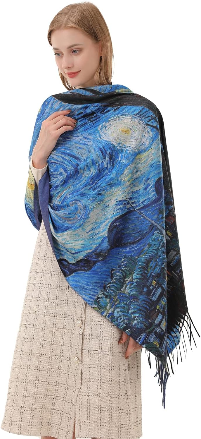 Star Sky Vintage Oil Painting  - Pashmina Wrap Large avis et prix
