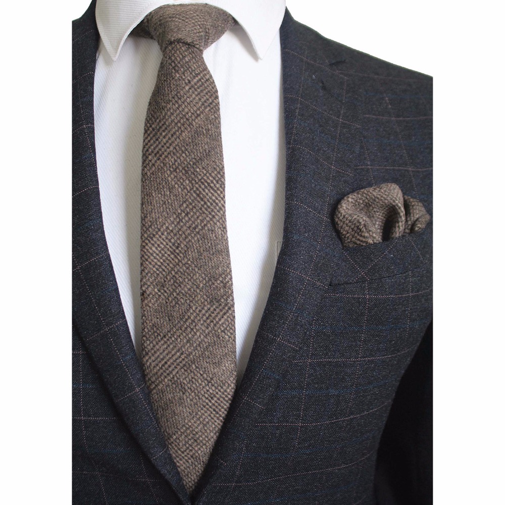 Ricnais 8cm Wool Necktie Solid - Handkerchief Cotton Men avis et prix