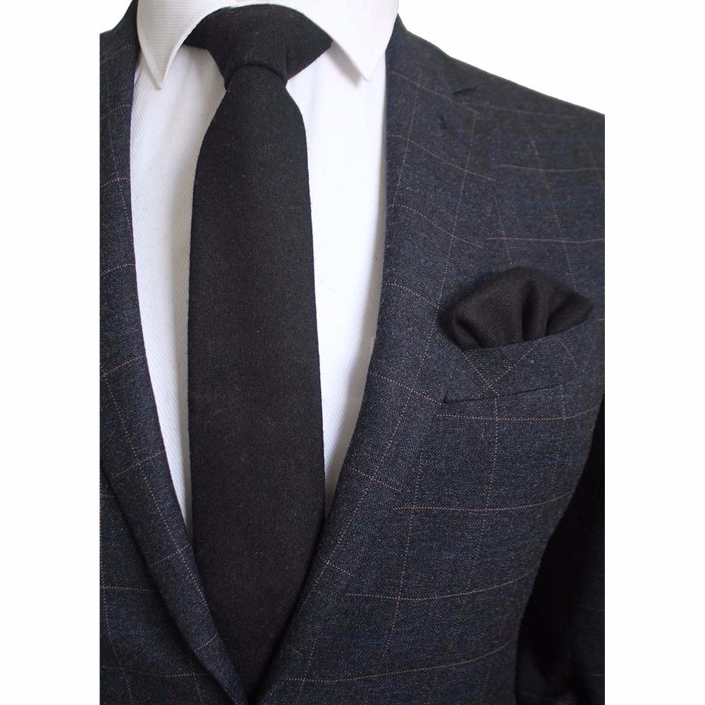 Ricnais 8cm Wool Necktie Solid - Handkerchief Cotton Men avis et prix