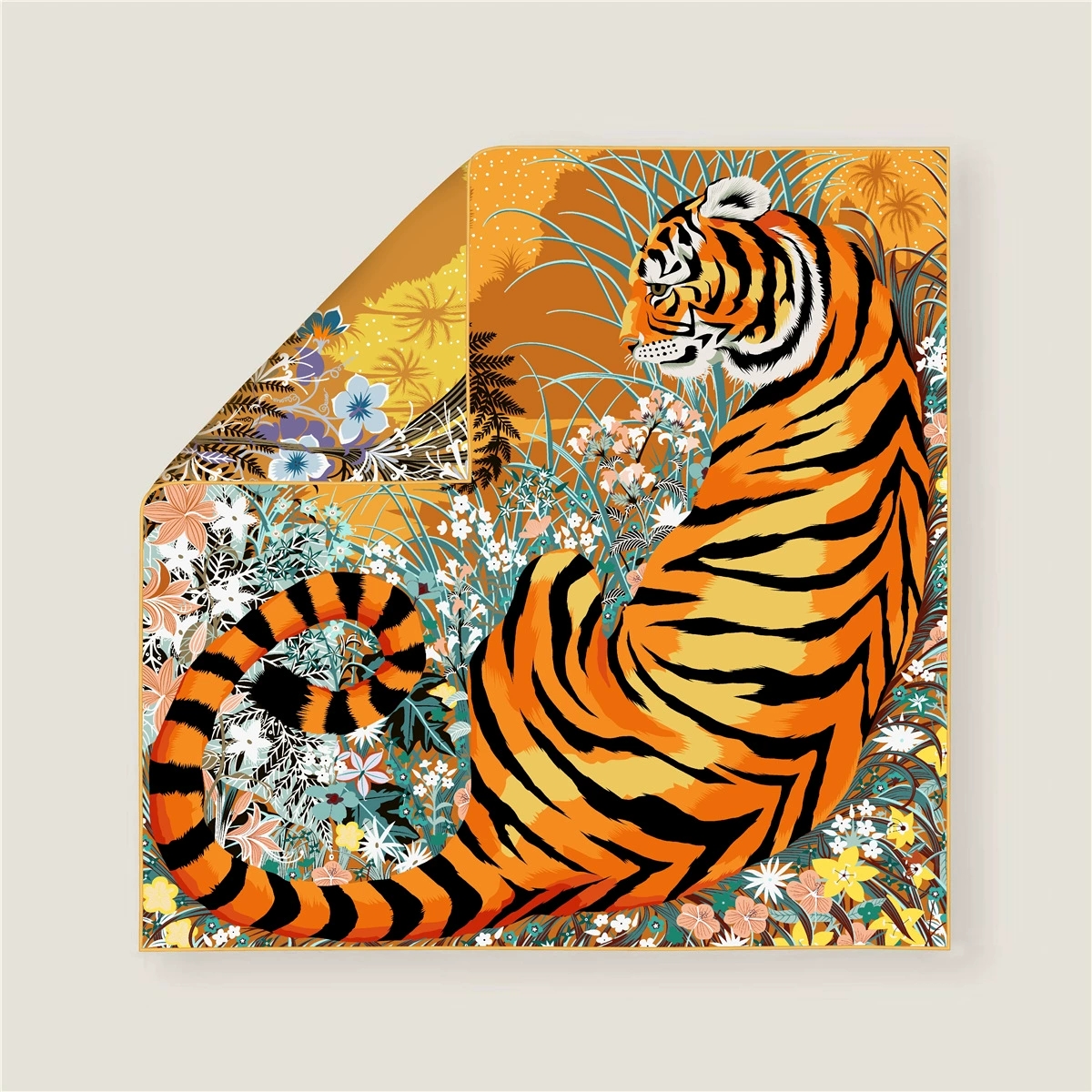 70CM Curled Edge Twill Silk Sq - Scarf Silk Square avis et prix