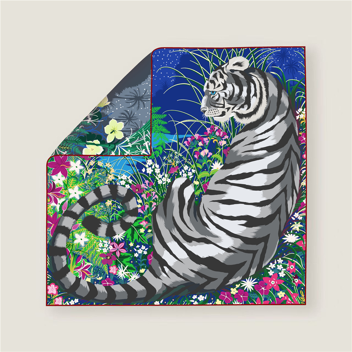 70CM Curled Edge Twill Silk Sq - Scarf Silk Square avis et prix