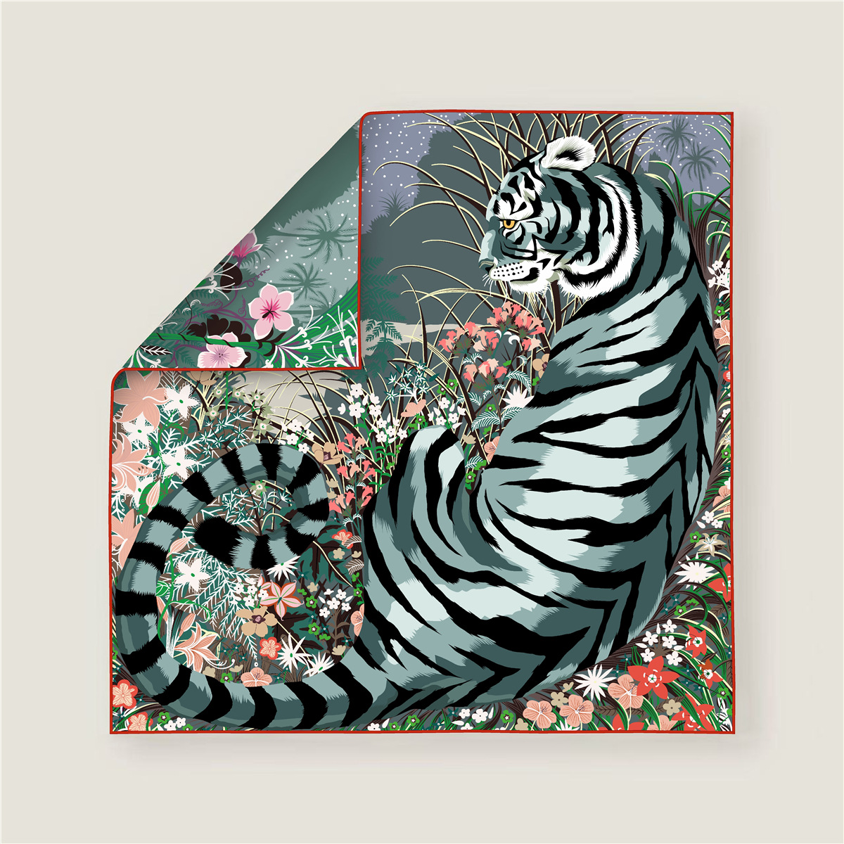 70CM Curled Edge Twill Silk Sq - Scarf Silk Square avis et prix