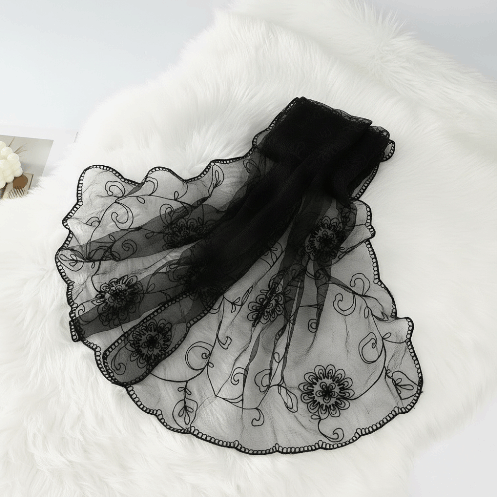 Lace Scarf Embroidered Floral  - Stole Wedding Shawl avis et prix