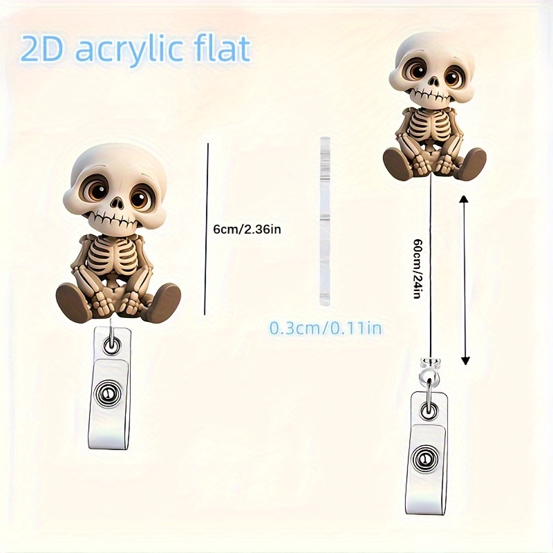 2D Flat, Acrylic Dazed Skull H - Lanyard Badge Holder avis et prix