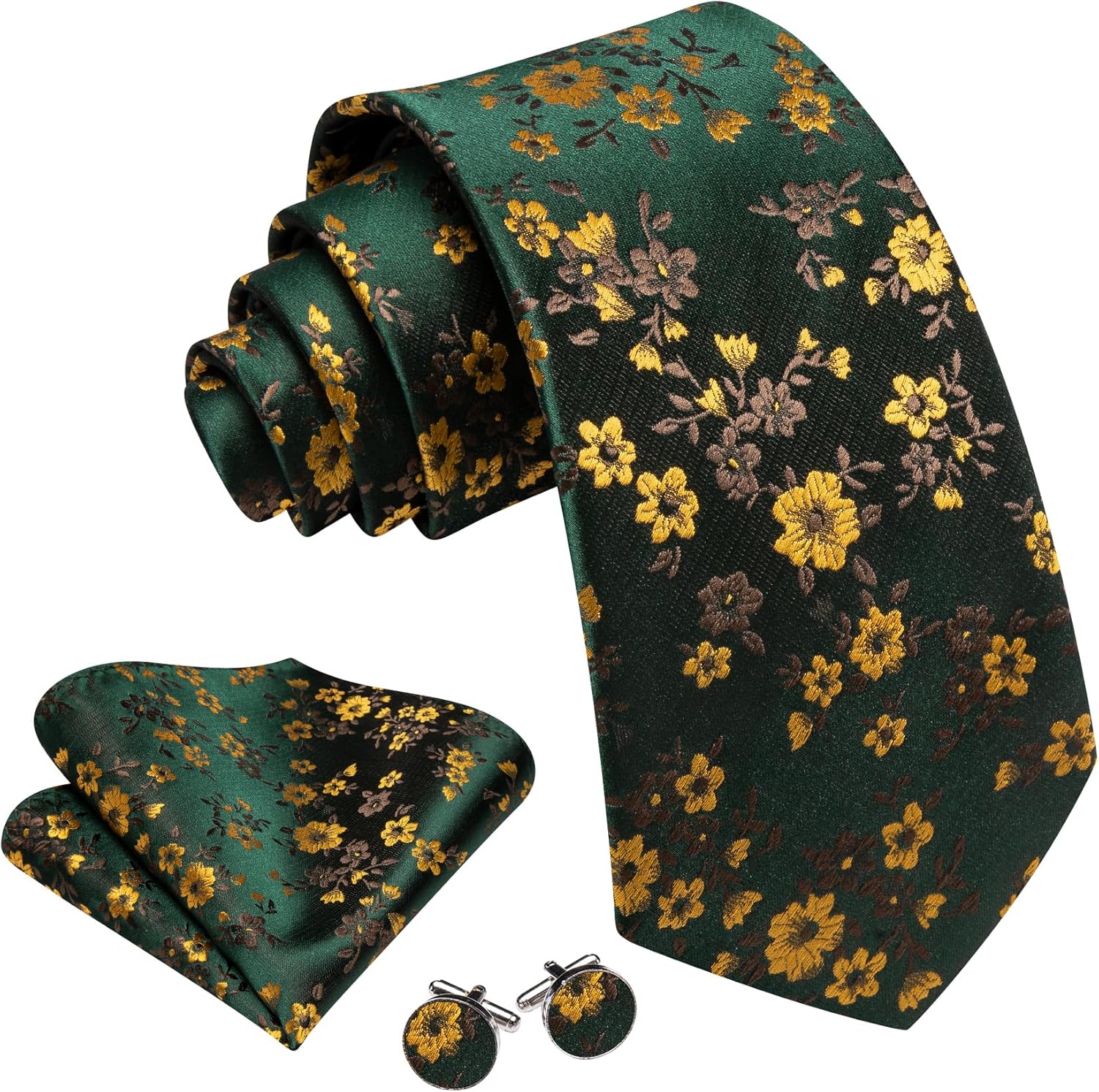 Men's Floral Paisley Silk Tie  - Pocket Square Set avis et prix